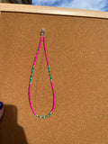 Western Hot Pink and Turquoise Necklace