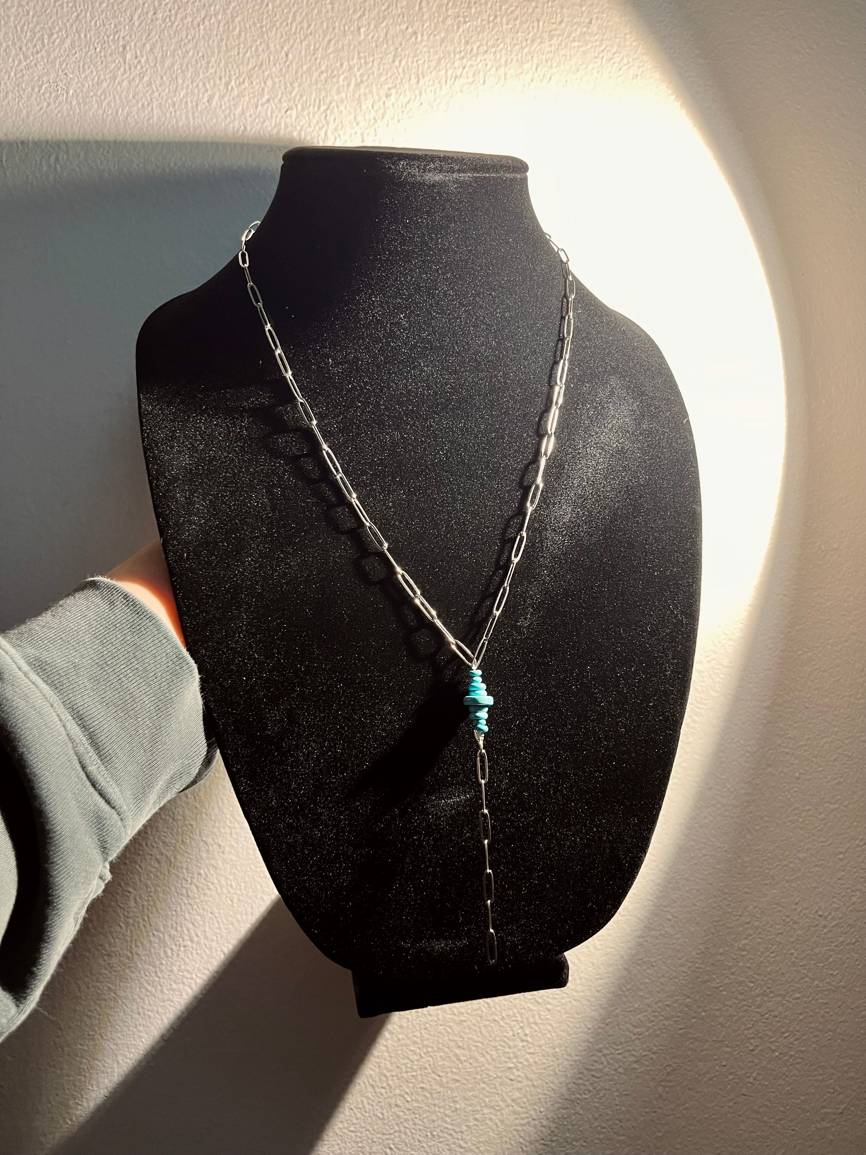 Paperclip Chain and Turq Lariat