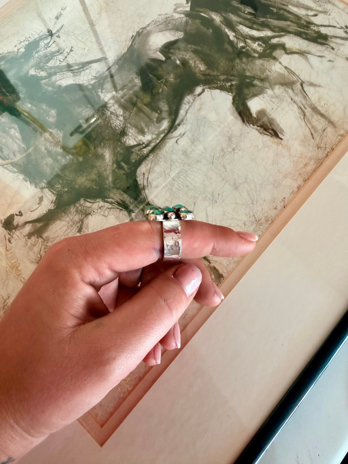 Kingman Turquoise Chunky Ring Size 8