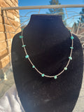 Dark Silver and Turquoise Stone Necklace