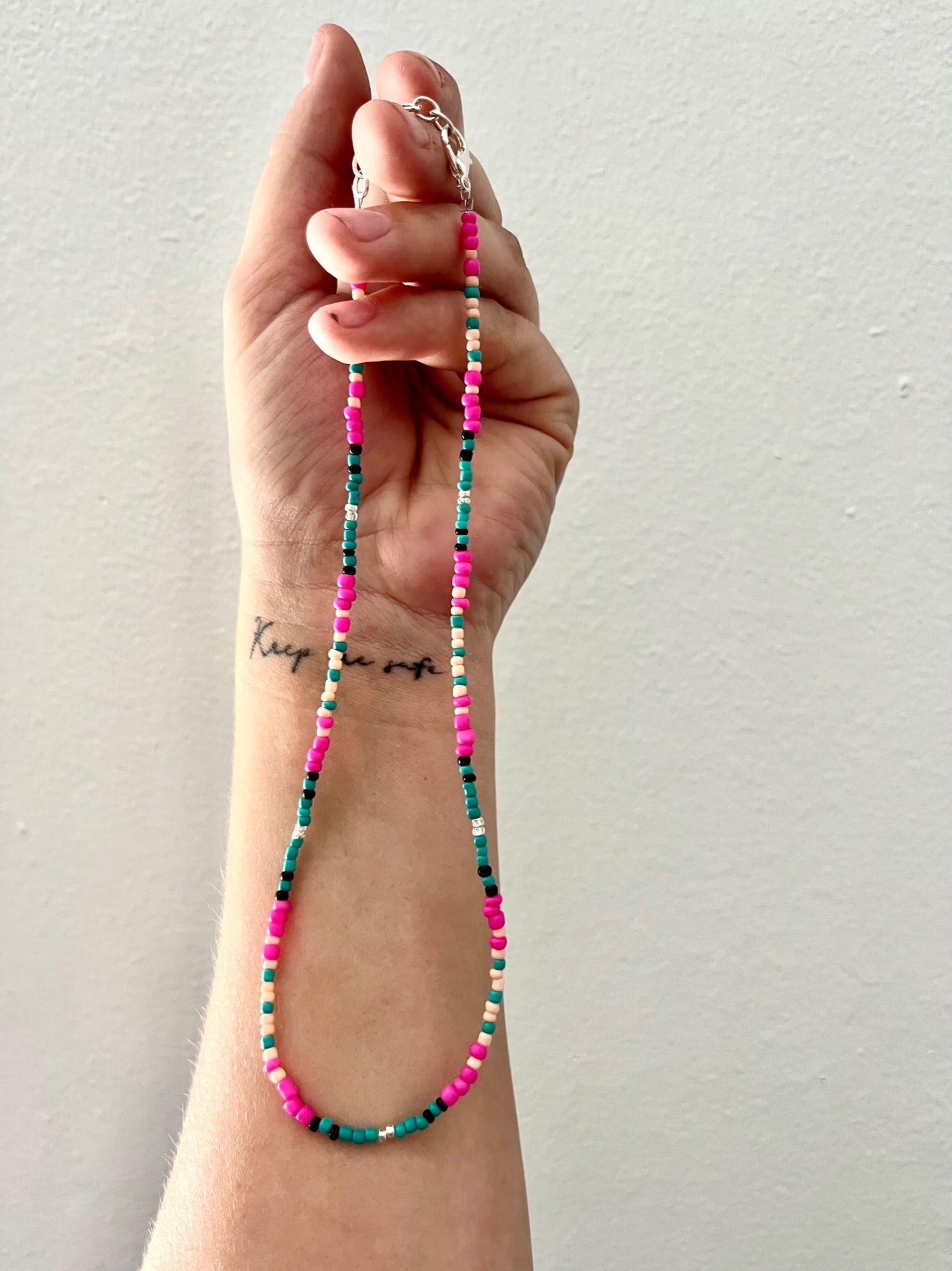 Pink and Turquoise Western Choker