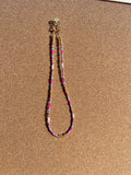 Gold Pink and Blue Necklace