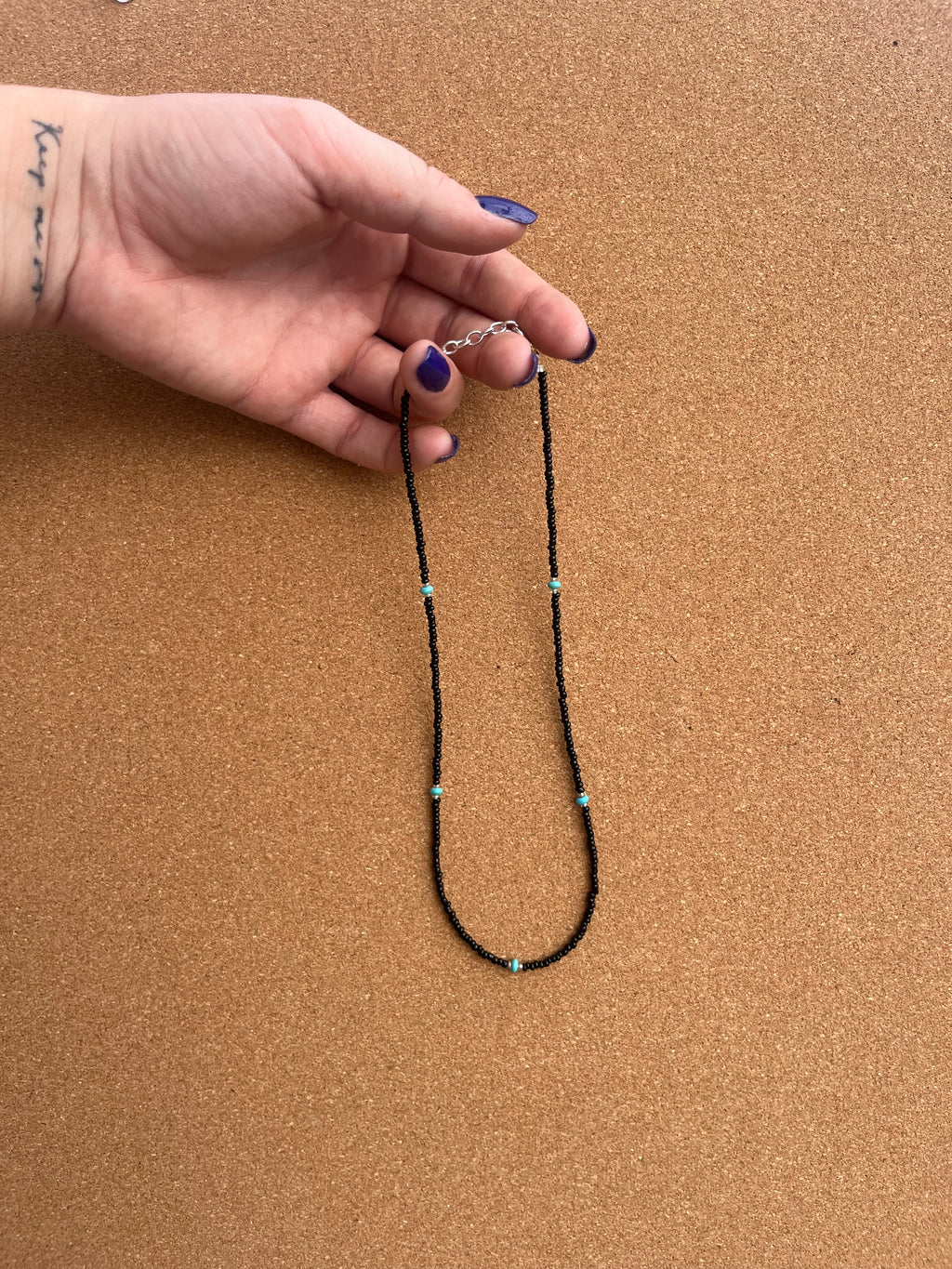 Dainty Black and Turquoise Necklace