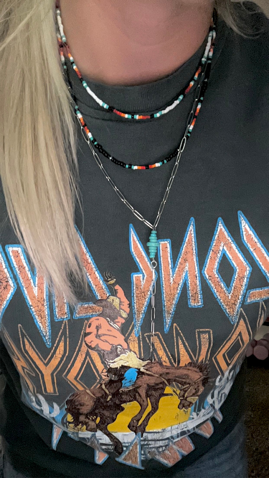 Paperclip Chain and Turq Lariat