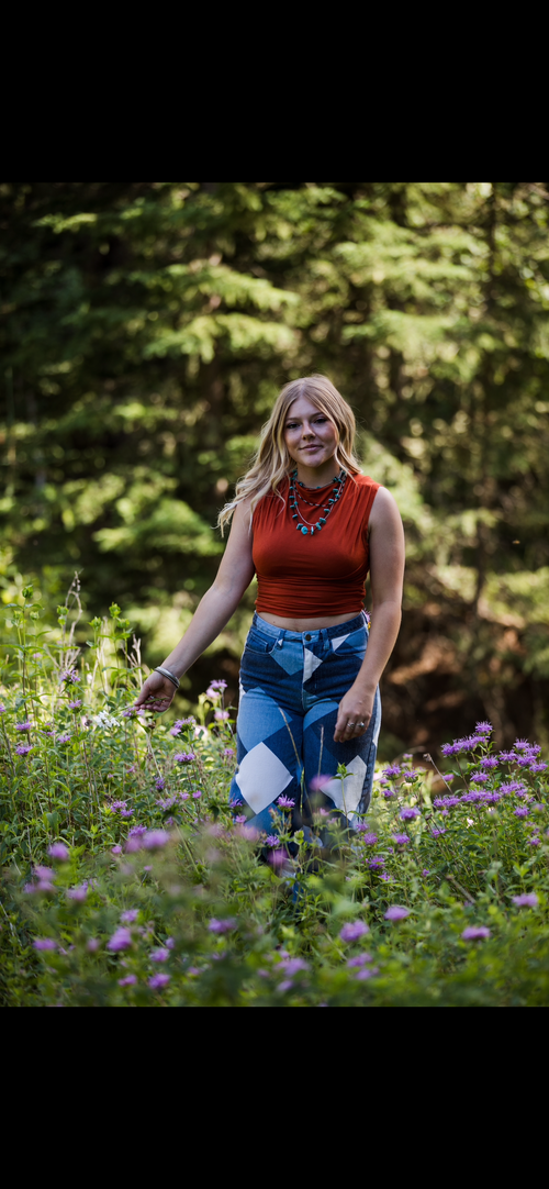Chunky Turquoise and Black Long Necklace