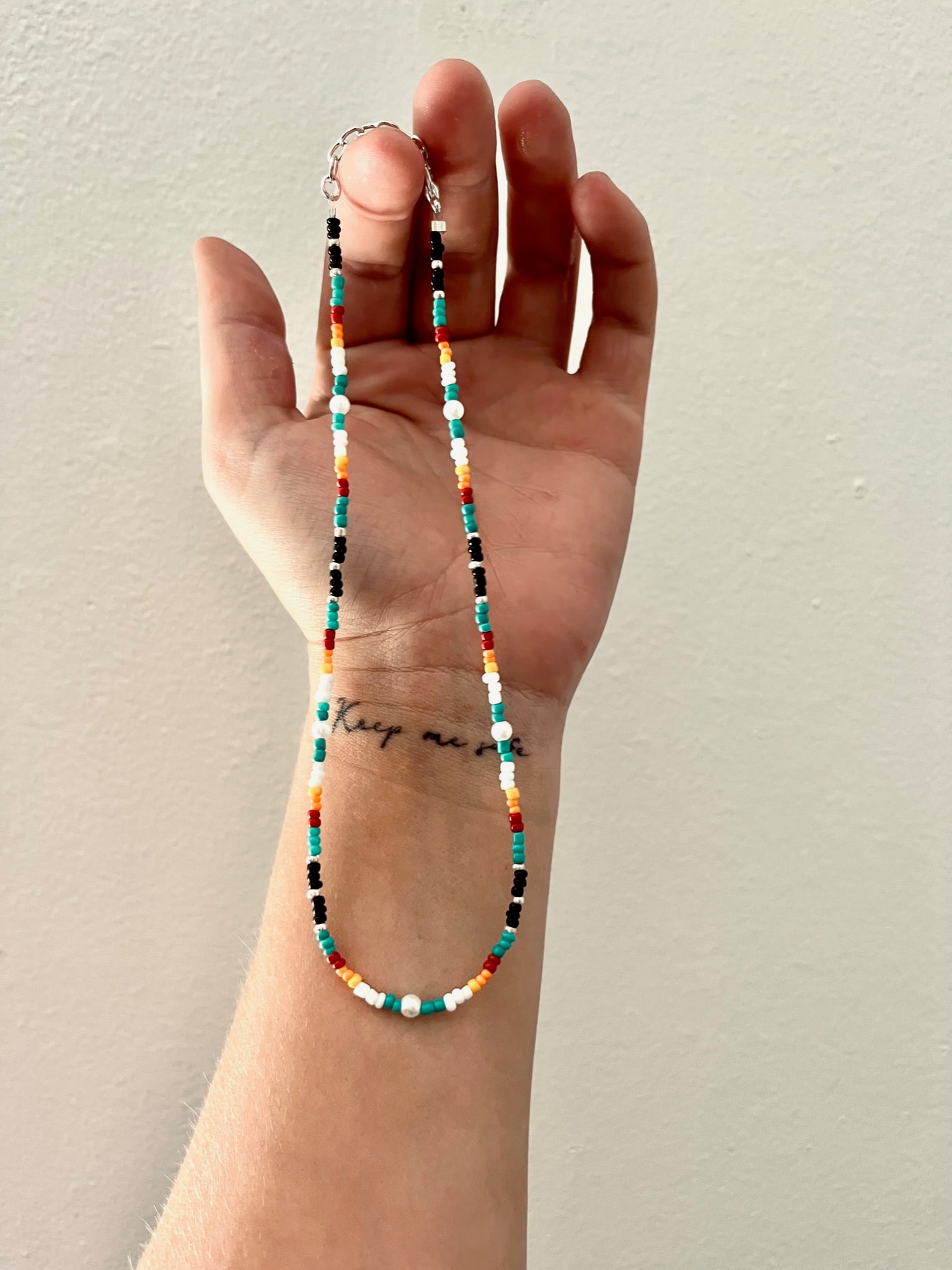 Western Serape Choker with Pearls