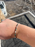 Dark Silver, Turquoise and Pearl Bracelet