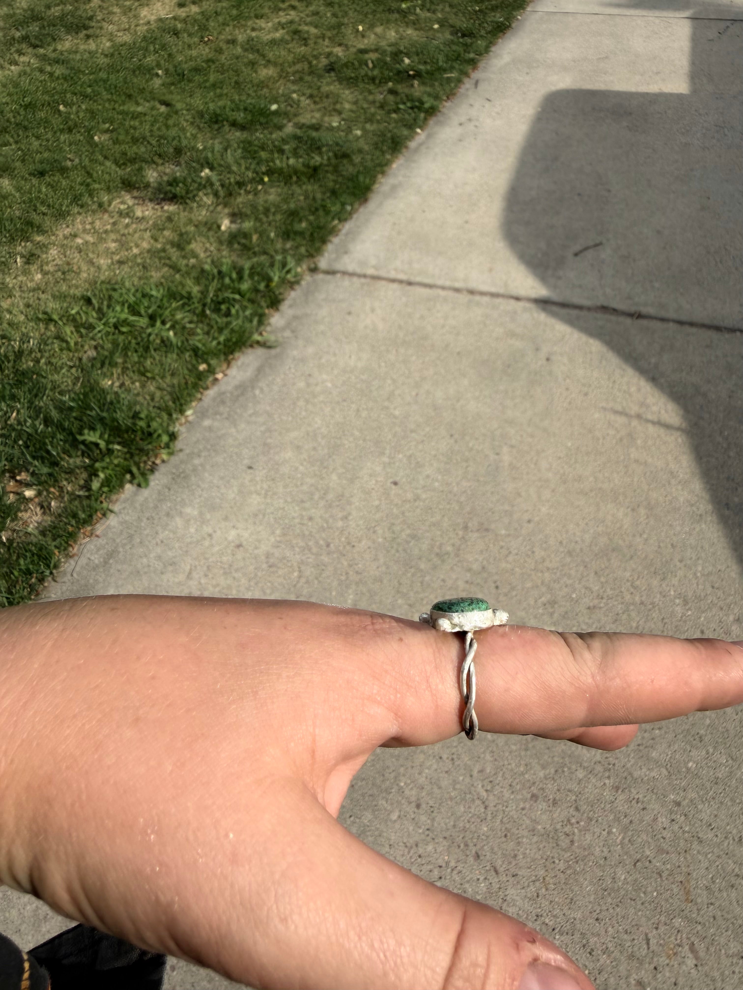 Sterling Silver and Turquoise Ring Size 10