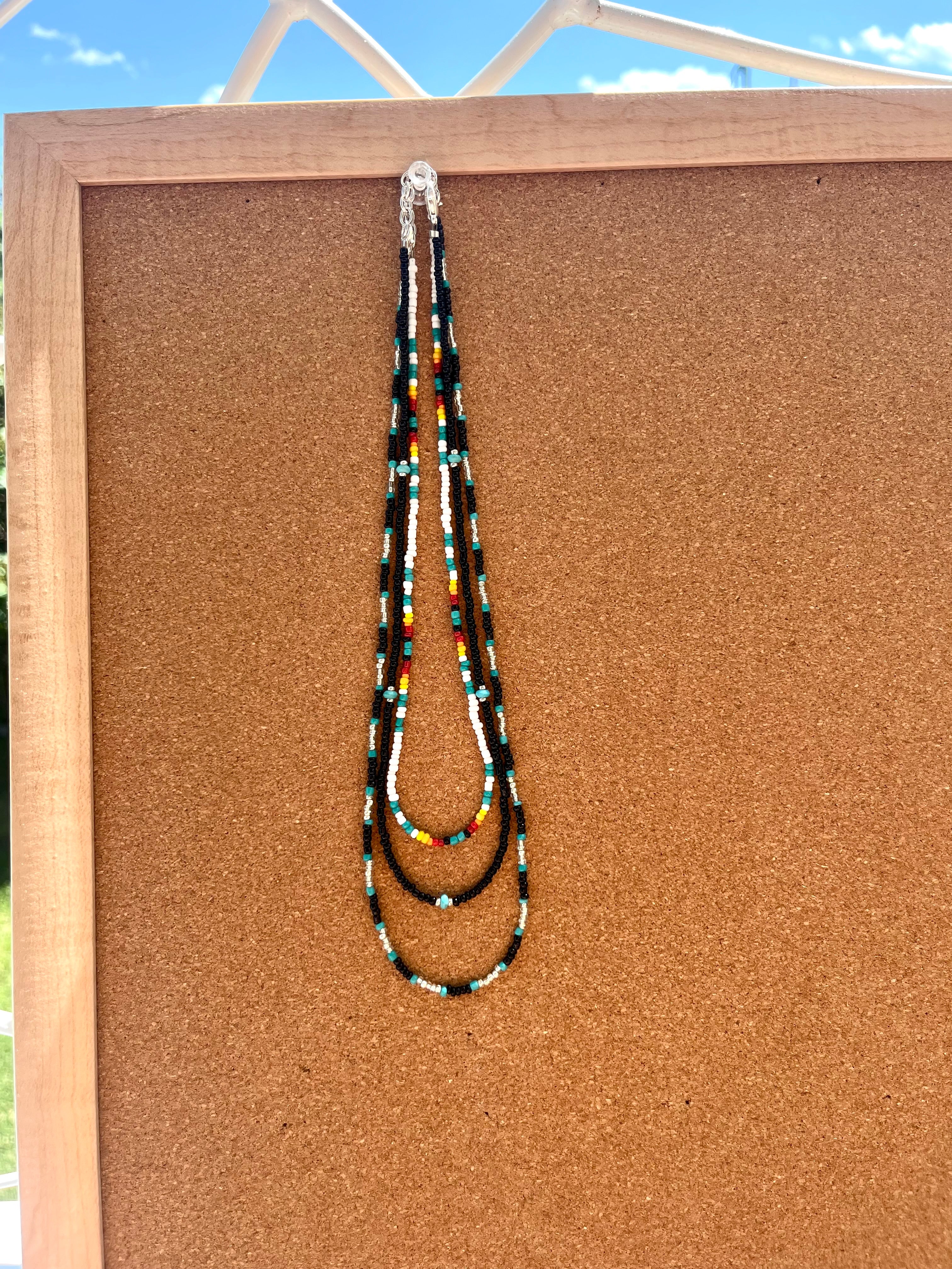 Dainty Black and Turquoise Necklace